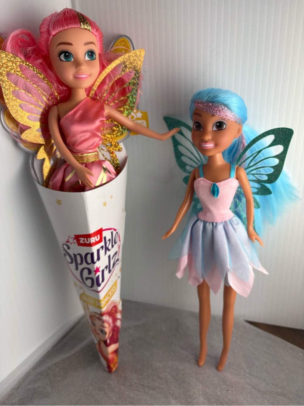 Zuru Sparkle Girlz Fairy Princess Doll Lot (2: One New in Cone, One Pre-owned)